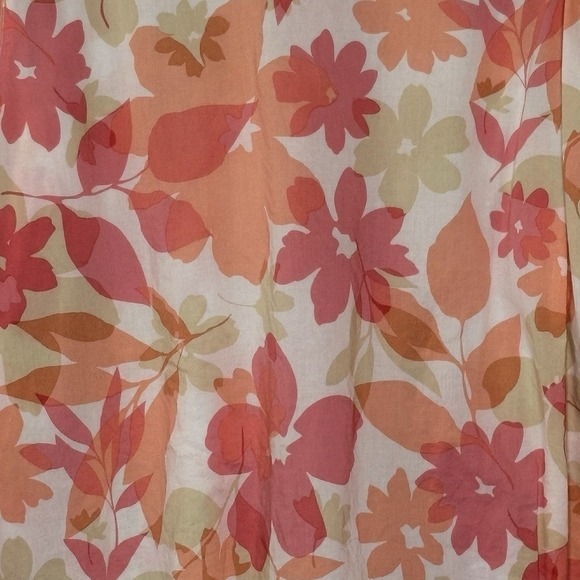 Liz Claiborne Woman 2X Blouse Button Front Floral Print 100% Cotton Long Sleeve - Picture 10 of 15